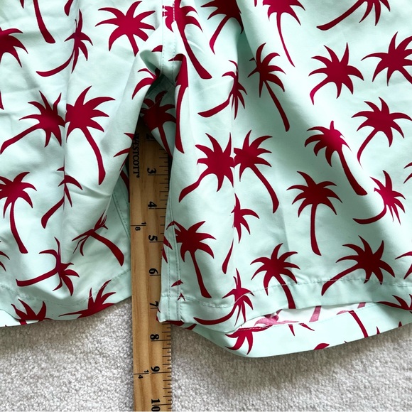 TOM & TEDDY PALM TREE PRINT SWIM TRUNKS SIZE XXL Trendy Stylish Beach Pool - Picture 6 of 7